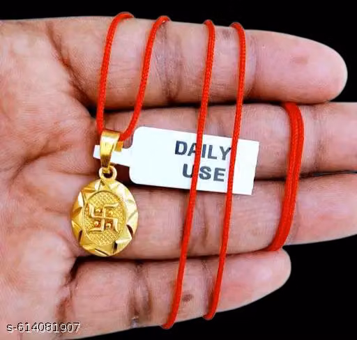 WORLD Micro gold Plated pendant locket with lal red dhaga
