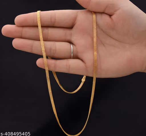 1 Gram Gold Plated Unique Design Premium-Grade guaranteed Quality Chain for Men women girls and boys