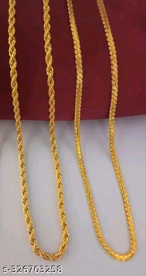 gold plated chain 2 pic combo