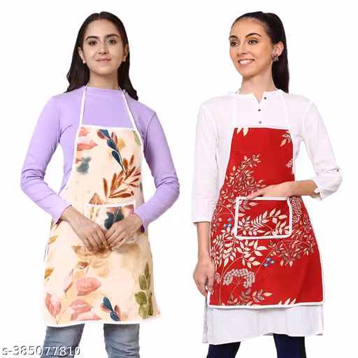 WATER PROOF KITCHEN APRONS CHECKED DESIGN Set of 2