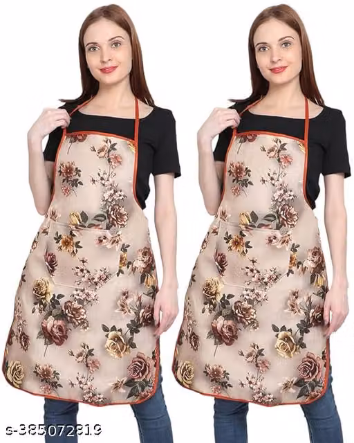 Jute Fabric Apron For Women Waterproof for Home, Kitchen, Restaurant Pack of 2