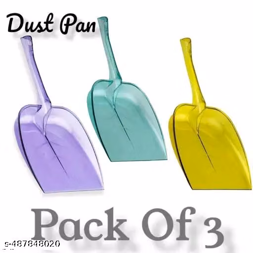 Women's 1st Choice Unbreakable with Long Handle Dust Collector Pan Big Floor Brooming Dustpan Pan for Home,Plastic Big Dust Pan , Supadi for Home (Pack of 3