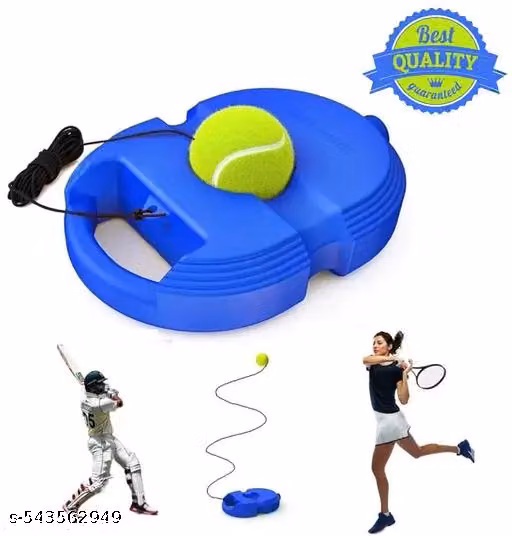 Plastic Solo Tennis Trainer Rebound Ball - Portable Self Practice For Kid's (Multicolor)