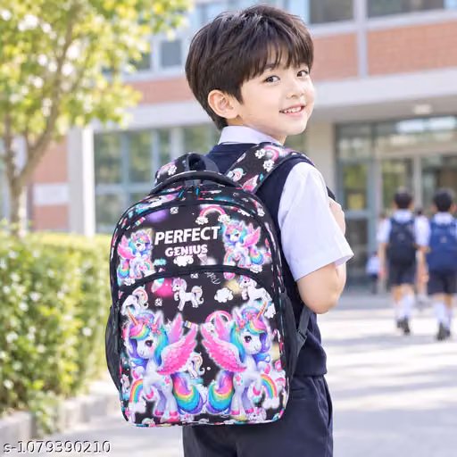 Kids School Backpack for Boys & Girls 3-7 Years | Cute Printed School Bag | 3 Zip Compartments + Front Pocket | Lightweight & Spacious Backpack | Kids School Bag | Preschool Bag | Nursery Bag | LKG Bag | UKG Bag | Primary School Backpack | Girls School Ba