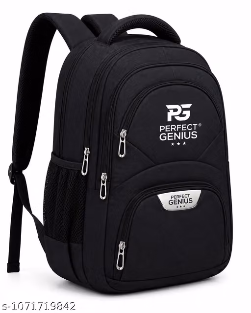 Black School Backpack | Spacious 3 Zip Pocket Kids Bag for 6 to 12 Years school bag for kids, kids school backpack, school backpack for boys, school backpack for girls, school bag 6 to 12 years, Perfect Genius school bag, 3 compartment school bag, spaciou