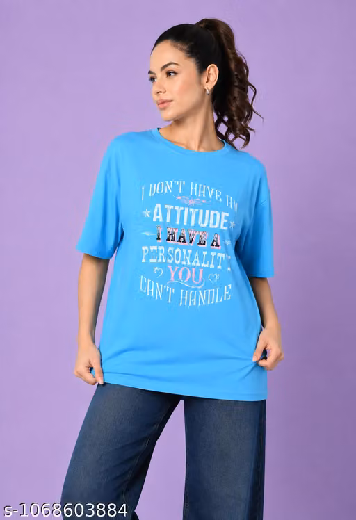 Women's Oversized Graphic Printed T-Shirt | Half Sleeve Round Neck Loose Fit Casual Western Top