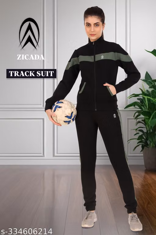 Women's Full Sleeve Zipper Tracksuit | High Neck Jacket & Jogger Co-Ord Set | Casual Sports Wear | Winter Activewear | Stylish Track Suit for Women