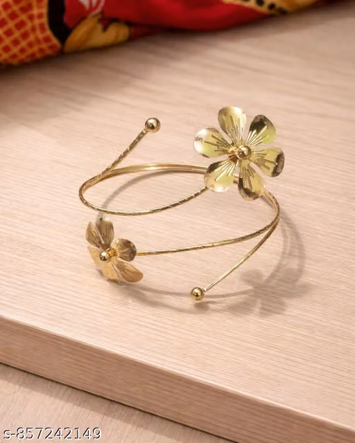 Golden Floral Statement Armlet