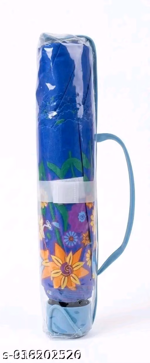 Elegant Floral Print Foldable Travel Umbrella with Matching Cover | Waterproof, UV Protection, Wind-Resistant, Lightweight Compact Umbrella for Women, Men & Kid