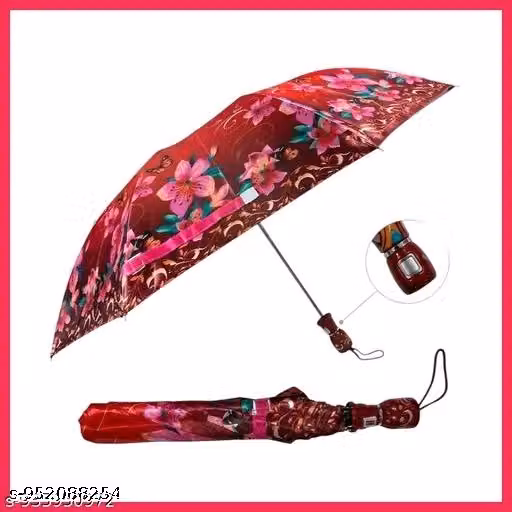 Premium Floral Print Automatic Folding Umbrella for Women | One Touch Open & Close Travel Umbrella | Waterproof Windproof UV Protection Sun & Rain Umbrella | Compact Lightweight Handbag Umbrella for Women & Girls