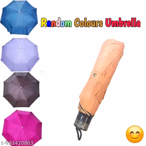 Compact Foldable Rain Umbrella | Lightweight Portable Travel Umbrella with Waterproof Fabric | Wind-Resistant Mini Umbrella for Men & Women (Random Colour)