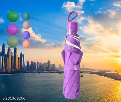 3 Fold Compact Umbrella for Men & Women | Random Color Waterproof Travel Umbrella | Portable Rain & Sun Protection Umbrella