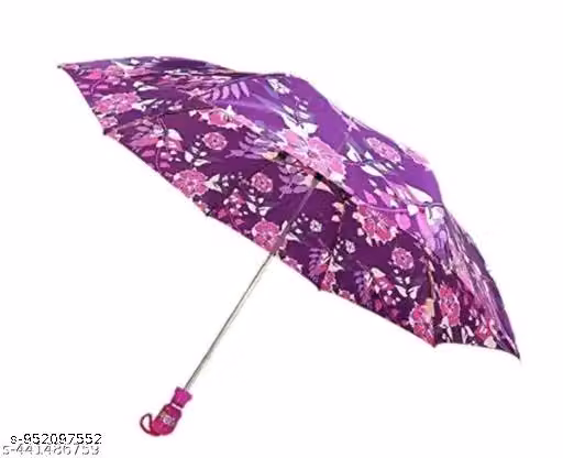 Women Floral Print 3 Fold Umbrella | Waterproof Foldable Travel Umbrella for Women & Girls | UV Protection Sun & Rain Umbrella | Windproof Compact Handbag Umbrella for Daily Use & Outdoor Travel