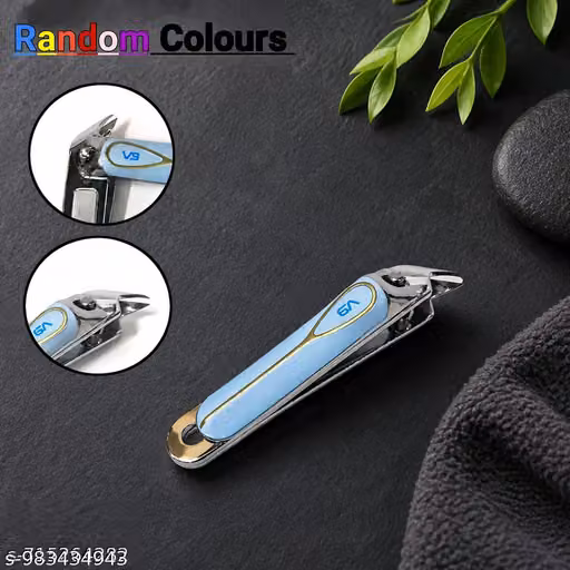 Premium Stainless Steel Nail Cutter with Sharp Precision Blades | Heavy Duty Nail Clipper for Men, Women & Kids (Random Color, Pack of 1)