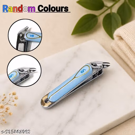 Premium Stainless Steel Nail Cutter with Sharp Precision Edge | Heavy Duty Nail Clipper for Men, Women & Kids | Random Color (Pack of 1)