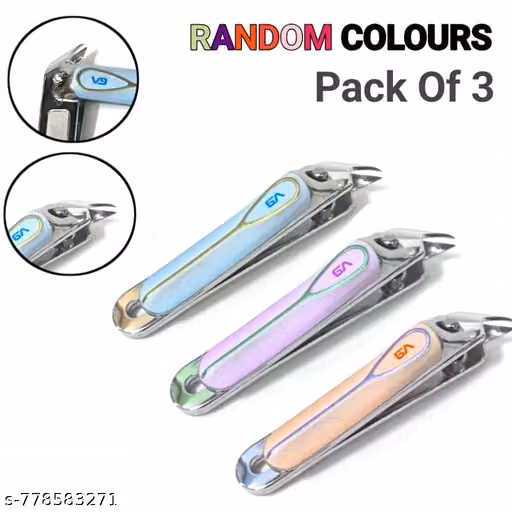 Professional 3-Piece Slant-Tip Nail Clipper Set – Precision Stainless Steel Nail Cutters with Ergonomic Grip | Multi-Color Manicure & Pedicure Grooming Kit for Fingernails and Toenails