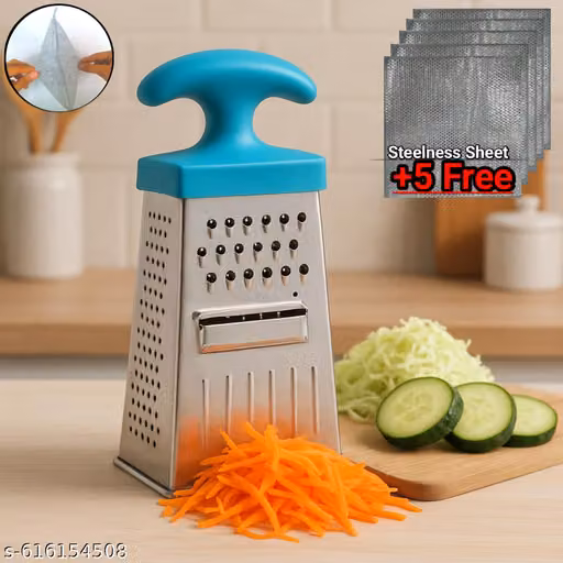 Vegetable Slicer with 5 Blades | Stainless Steel Grater Cutter for Kitchen Multipurpose Vegetable Cutter Grater | 5 in 1 Stainless Steel Kitchen Slicer