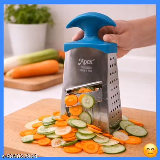 Premium 4-Sided Stainless Steel Kitchen Grater – Multifunction Vegetable Slicer, Cheese Shredder & Citrus Zester Tool for Everyday Cooking