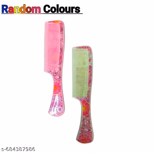 Elegant Floral Detangling Hair Comb Set – Lightweight Ergonomic Handle, Anti-Static Smooth Teeth for All Hair Types (Random Colors & Patterns)