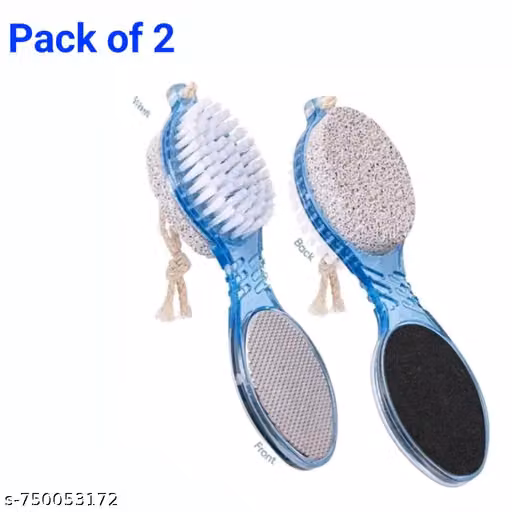 Pack of 2 – 3-in-1 Foot Care Brushes | Dual-Sided Foot Scrubber & Pumice Stone Callus Remover for Smooth, Soft & Healthy Feet