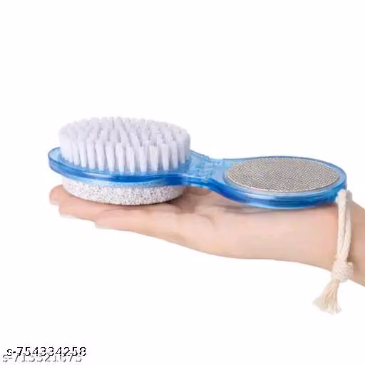 4-in-1 Foot Brush & Grooming Tool – Manual Pedicure Cleaner with Pumice Stone, Scrubber & Massager | Multi-Functional Foot Care Brush for Smooth & Healthy Feet (Multicolor)