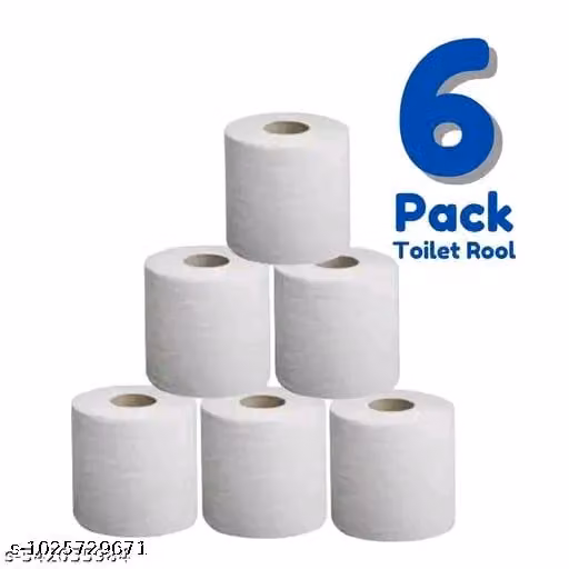 Premium Ultra Soft Toilet Tissue Paper Roll Set of 6 | Premium White Bathroom Tissue Rolls | Highly Absorbent & Skin Friendly Washroom Essentials for Home, Hotel & Office Use | Flushable Toilet Paper | Toilet Tissue Paper Roll