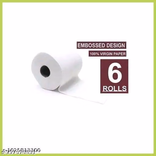 Trendy Soft & Absorbent Toilet Tissue Paper Roll - Pack of 6 | Multipurpose Bathroom Tissue Rolls for Home & Office | Gentle on Skin, Highly Absorbent & Easy Flushable Daily Hygiene Essentials | Toilet Tissue Paper Roll | Flushable Toilet Paper