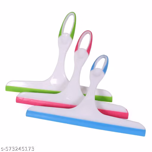 Trendy Glass Wiper Combo Set of 3 | 1 Big Window Squeegee + 2 Mini Wipers | Kitchen Bathroom Glass Cleaning Tool