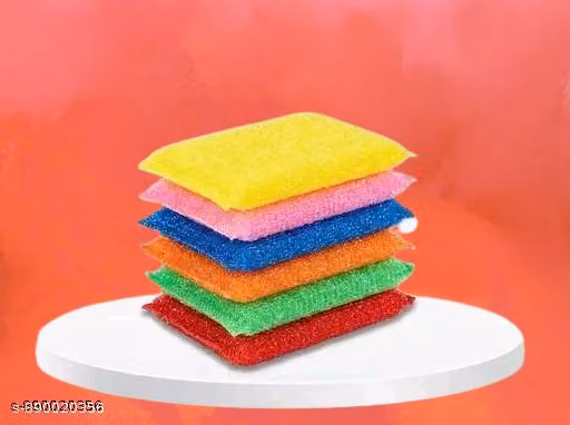 Heavy-Duty Kitchen Scrubber Pads (Pack of 12) | Multi-Color Durable Cleaning Sponges for Dishes, Cookware & Everyday Kitchen Cleaning
