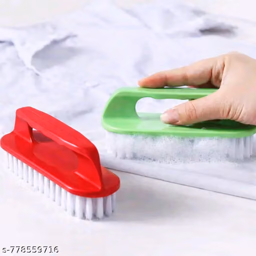 Multipurpose Handheld Scrub Brush Set (Red & Green) – Durable Plastic Cleaning Brushes for Kitchen, Bathroom, Tiles & Home Use