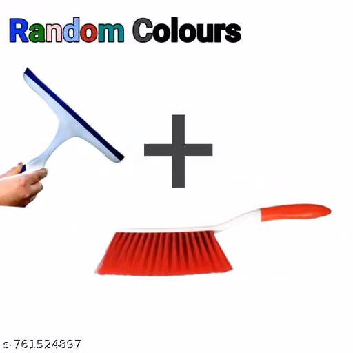 Multipurpose Cleaning Combo | Window Glass Wiper + Hand Cleaning Brush for Kitchen & Bathroom