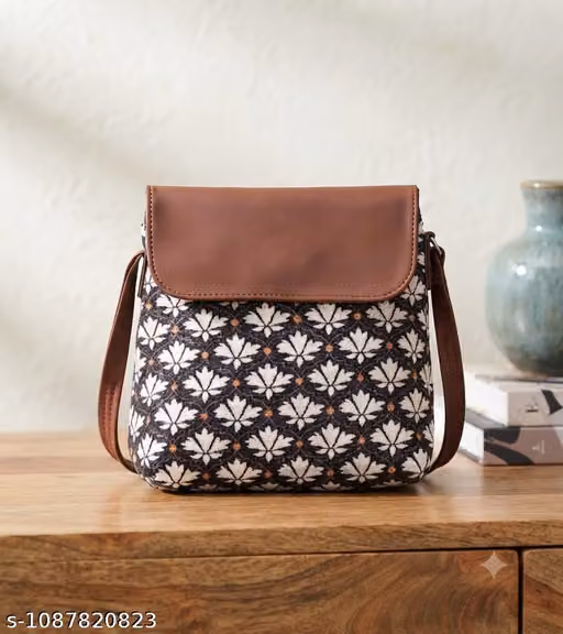 Jute Sling Bag – Floral Printed