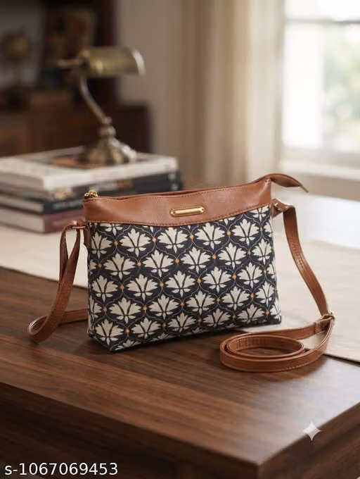 Jute Sling Bag – Floral Printed