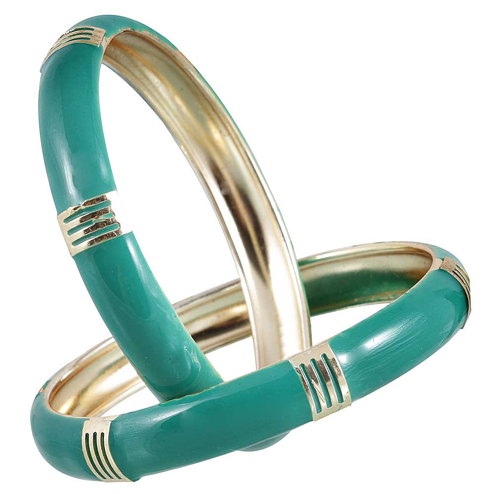 The99Jewel Gold Plated  Meenakari Bangles Set ( 2 Piece In Set )