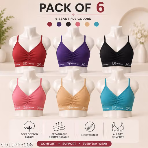 premium sports bra (pack of 6),.