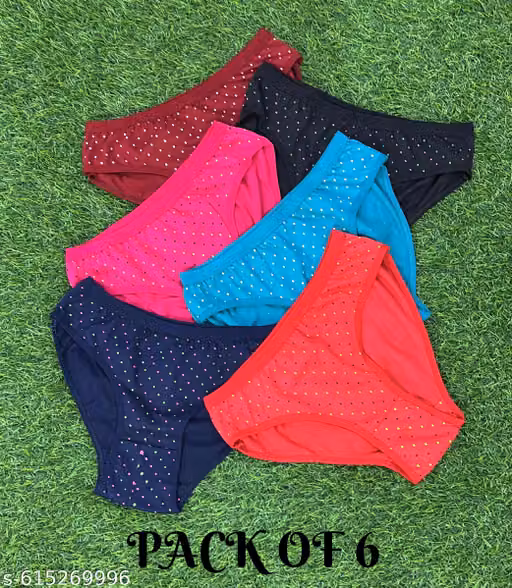 Women’s Cotton Polka Dot Bikini Panty Soft & Comfortable Innerwear (PACK OF 6)