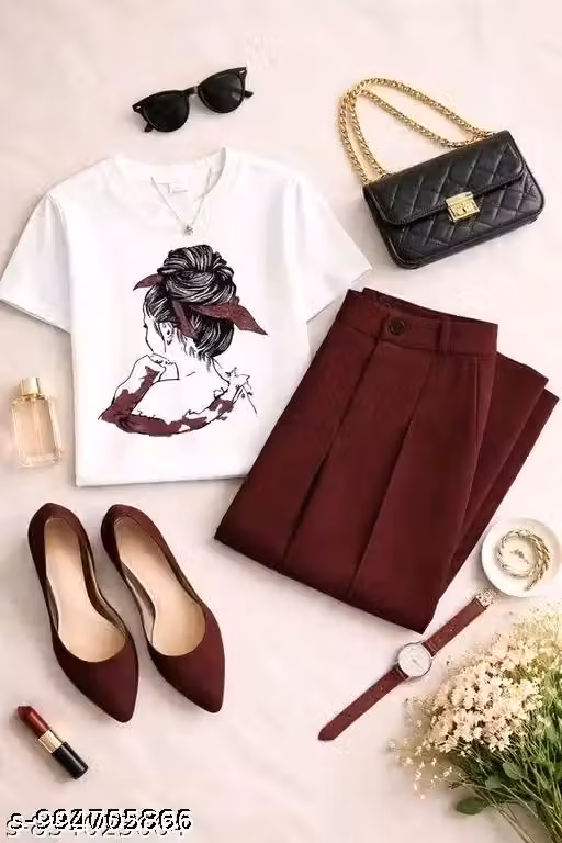 Women Trendy Stylish Cord Set and Bottom Set