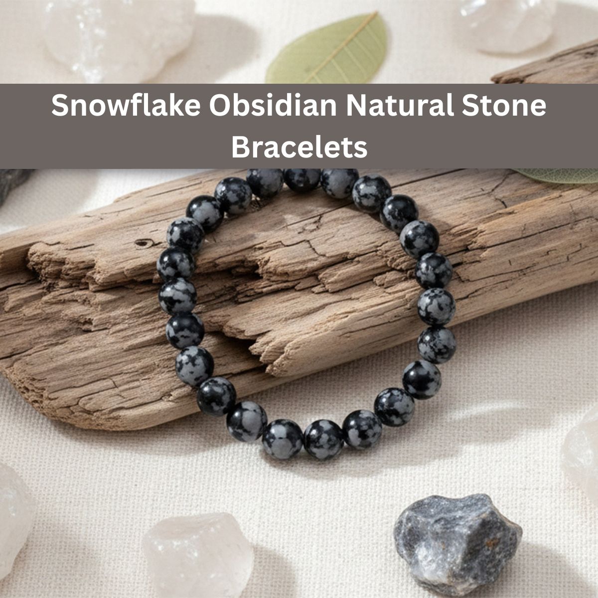 The99Jewel Snowflake Obsidian Natural Stone Bracelets With Box