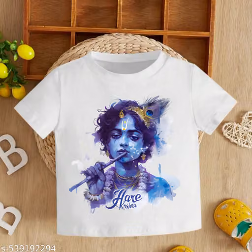 Shree Krishna Bake bihari Nand lal Yashoda Nandan Nand ke lal Pramavtar Krishna Printed Tshirt For Boys and girls