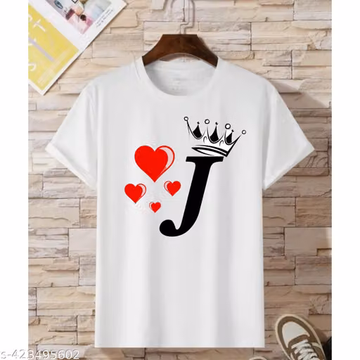 VJV Collection J Alphabet letter Printed Tshirt
