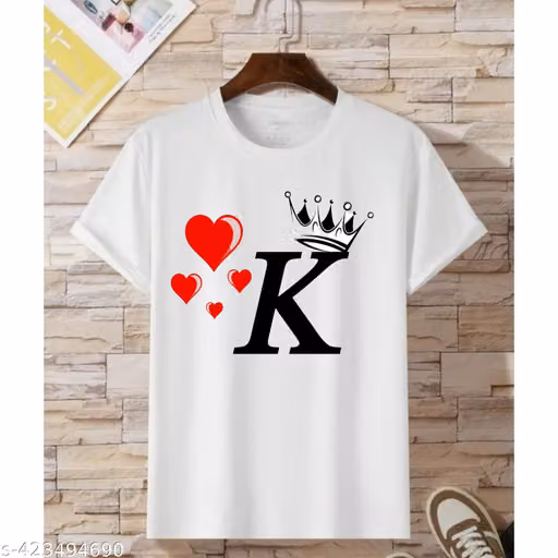 VJV Collection K Alphabet letter Printed Tshirt