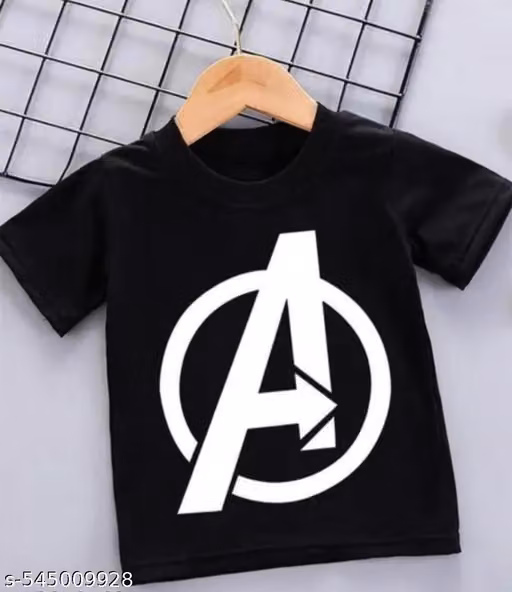 Avengers Logo Black Printed T-shirt for Boys and girls