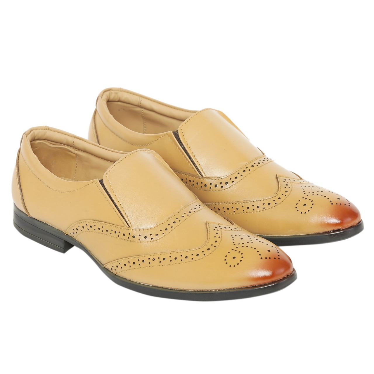 Men’s Formal Slip-On Shoes | Premium Synthetic Leather Brogue Design | Comfortable Office & Party Wear Loafers