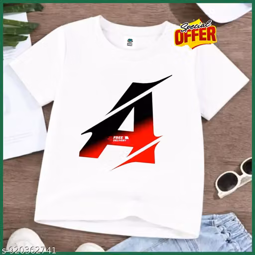 New Tranding Printed White T-shirt For Boys And Girls