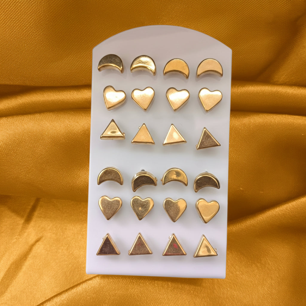the99jewel-set-of-12-gold-plated-trendy-shapes-stud-earrings-combo