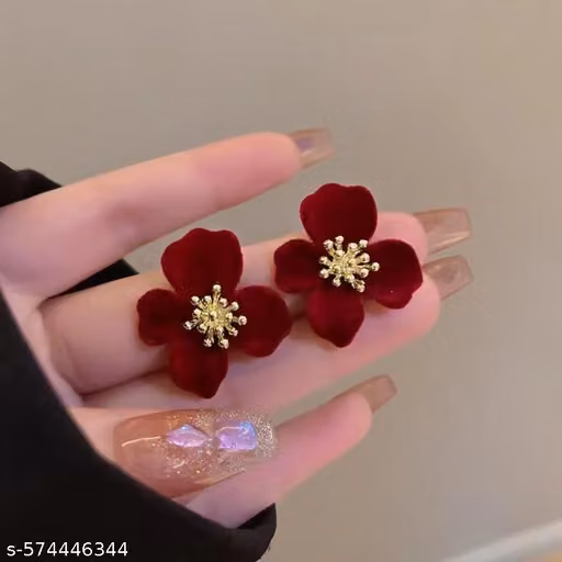 ewellery for women earings Crystal Rose Shape Floral Stud Earrings for Girls and Women