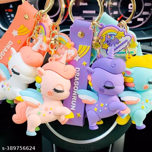 Unicorn Keychain for Girls Boys Cute Cartoon Rainbow Animal Keyring Birthday Party Favors Supplies for Backpack Car Bag Charm Clip Handbag Decoration Accessories