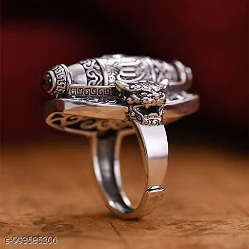 Silver Plated Rotating Prayer Wheel Ring for Men & Women | Adjustable Spinner Ring | Vintage Buddhist Meditation Ring