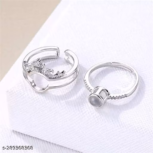  100 Language Rings for Women and Girls Stainless Steel Jewelry Gift Comfort Fit | Wedding Wear Ring For Women | Perfect Gift For Birthday, Valentine's Day (Pack of 2-100 Language Ring)