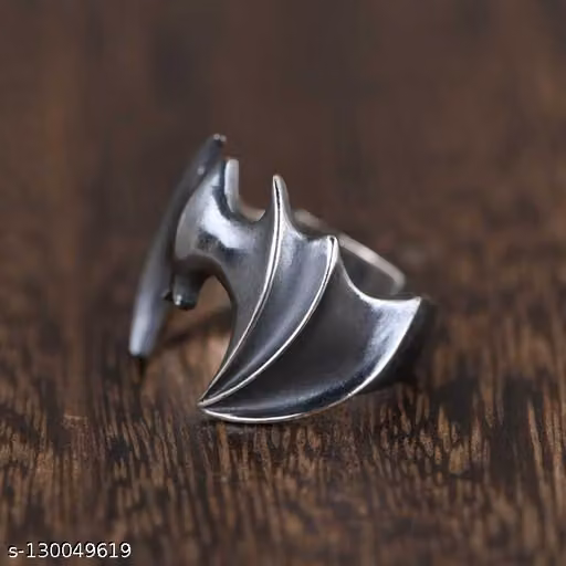 Men Fashion Black Justice Bat Rings